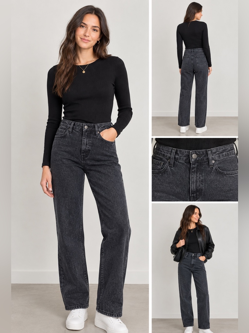 Woman’s Black Straight-Leg Jeans